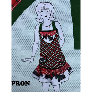 VTG Tartan Scotty Dog Apron Cut & Sew Fabric Panel Springs Creative Christmas